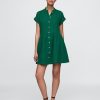 Mini abito-camicia in garza di cotone