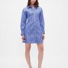 Mini abito-camicia in popeline di cotone biologico Mini abito-camicia in popeline di cotone biologico