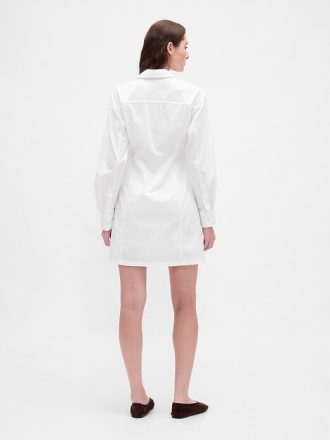 Mini abito-camicia in popeline di cotone biologico