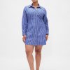Mini abito-camicia in popeline di cotone biologico Mini abito-camicia in popeline di cotone biologico