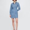 Mini abito chemisier in denim western
