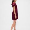 Mini abito con scollo a V e pizzo satinato