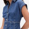 Mini abito in denim con cuciture Mini abito in denim con cuciture