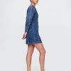 Mini abito in denim con maniche a botte Mini abito in denim con maniche a botte