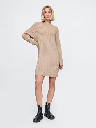 Mini abito in maglia a trecce CashSoft