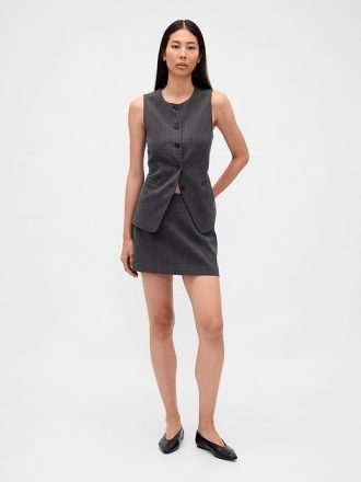 Mini gonna-pantalone a spina di pesce