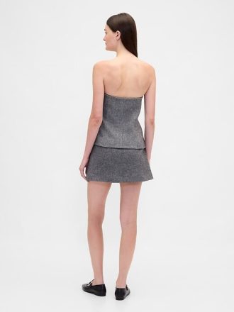 Mini gonna-pantalone a spina di pesce
