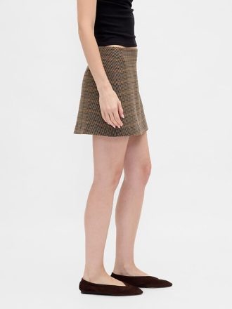 Mini gonna-pantalone a spina di pesce