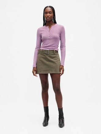 Mini gonna-pantalone con cintura
