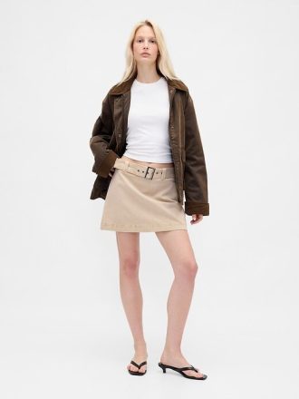 Mini gonna-pantalone con cintura