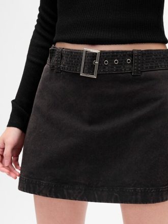 Mini gonna-pantalone con cintura
