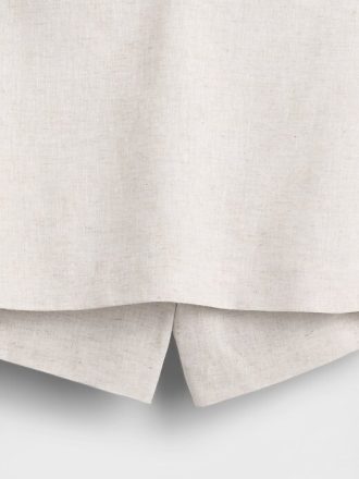 Mini gonna-pantalone in misto lino