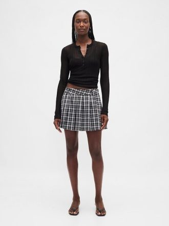 Mini gonna-pantalone plissettata