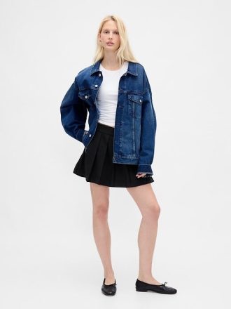 Mini gonna-pantalone plissettata