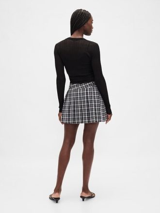 Mini gonna-pantalone plissettata