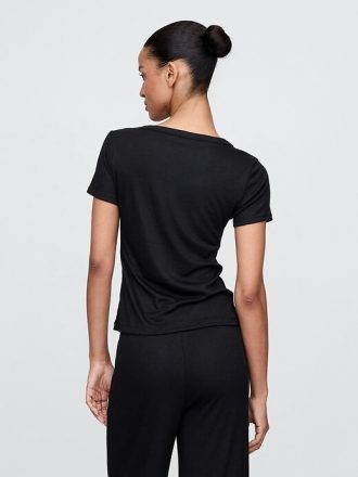 Mini maglia Henley a costine