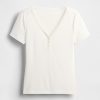 Mini maglia Henley a costine Mini maglia Henley a costine