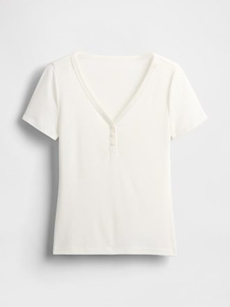 Mini maglia Henley a costine