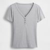 Mini maglia Henley a costine Mini maglia Henley a costine