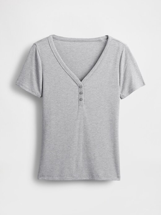 Mini maglia Henley a costine Mini maglia Henley a costine