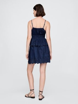 Minigonna in denim con occhielli