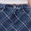 Minigonna in denim scozzese Minigonna in denim scozzese