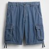 Pantaloncini cargo larghi in denim da 11″