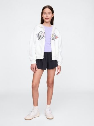 Pantaloncini da corsa per bambini ad asciugatura rapida con orlo a farfalla