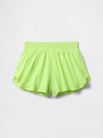 Pantaloncini da corsa per bambini ad asciugatura rapida con orlo a farfalla