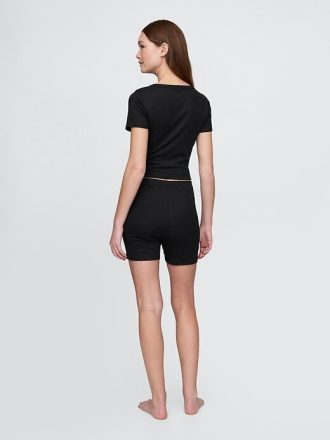Pantaloncini da pigiama a costine mini