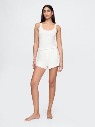 Pantaloncini da pigiama a costine mini rilassati