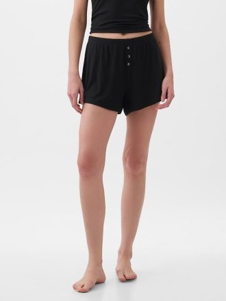 Pantaloncini da pigiama a costine mini rilassati