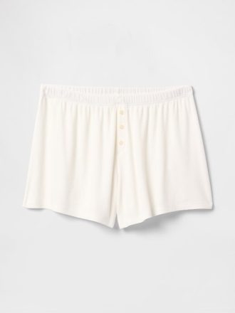 Pantaloncini da pigiama a costine mini rilassati