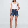 Pantaloncini da ragazza in denim a vita media da 5″ Pantaloncini da ragazza in denim a vita media da 5″
