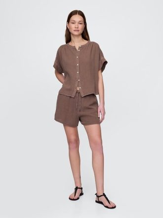 Pantaloncini facili in garza di cotone
