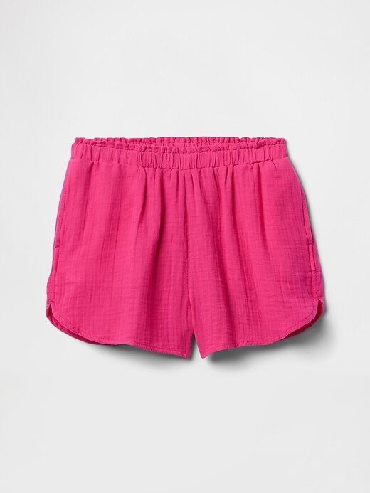 Pantaloncini in garza stropicciata per bambini Pantaloncini in garza stropicciata per bambini