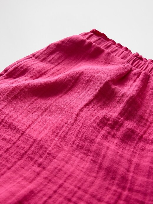 Pantaloncini in garza stropicciata per bambini Pantaloncini in garza stropicciata per bambini