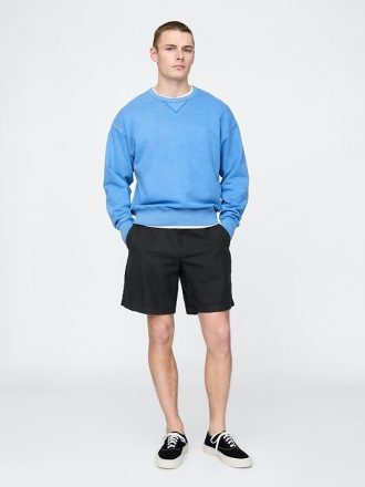 Pantaloncini in lino e cotone da 8″