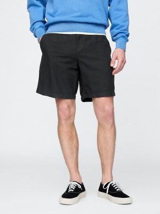 Pantaloncini in lino e cotone da 8″