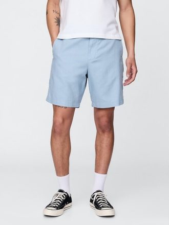 Pantaloncini in lino e cotone da 8″