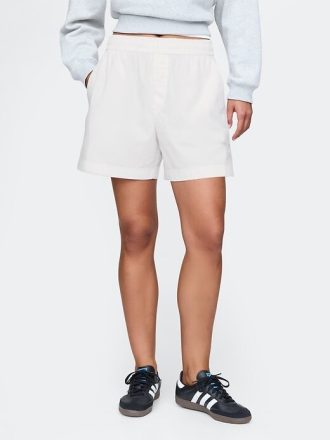 Pantaloncini in popeline di cotone biologico a righe