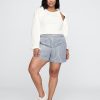 Pantaloncini in popeline di cotone biologico a righe Pantaloncini in popeline di cotone biologico a righe