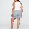 Pantaloncini in popeline di cotone biologico a righe Pantaloncini in popeline di cotone biologico a righe