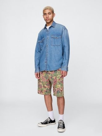 Pantaloncini in tela floreale