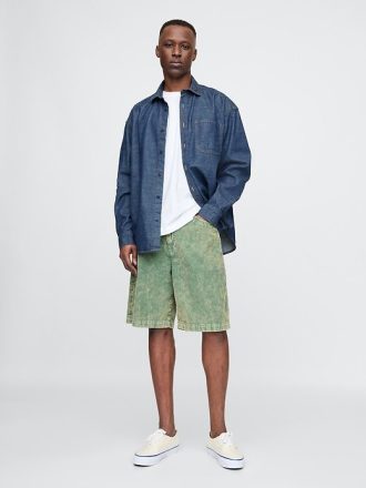 Pantaloncini in velluto a coste lavato