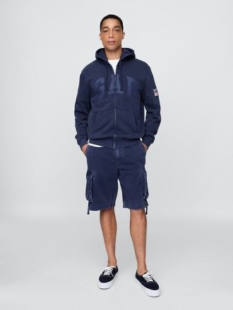 Pantaloncini larghi cargo in twill