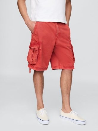 Pantaloncini larghi cargo in twill