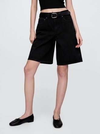Pantaloncini lunghi in denim a vita media da 11″