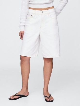 Pantaloncini lunghi in denim a vita media da 11″