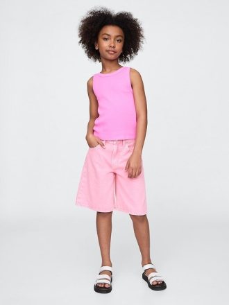 Pantaloncini lunghi in denim a vita media per bambini
